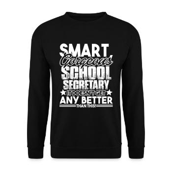 School Secretary Smart Gorgeous - Unisex Sweatshirt - black - Front - Alina (178cm) & Michal (187cm)