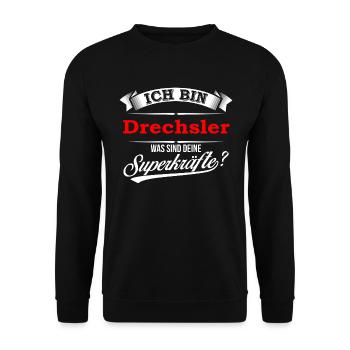 Drechsler Drechslerin Drechseln Drehbank Drehen - Unisex Pullover - Schwarz - Vorne - Alina (178cm) & Michal (187cm)