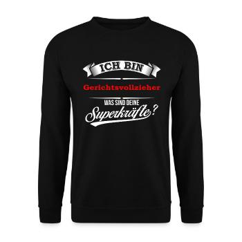 Gerichtsvollzieher Gerichtsvollzieherin GV Inkasso - Unisex Pullover - Schwarz - Vorne - Alina (178cm) & Michal (187cm)