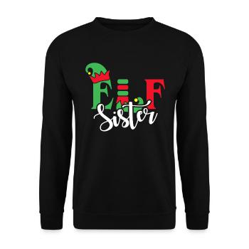 Elf Schwester Weihnachten Familie Matching - Unisex Pullover - Schwarz - Vorne - Alina (178cm) & Michal (187cm)