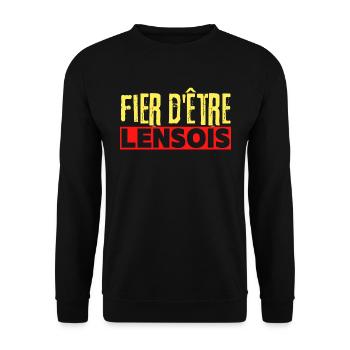Lens Football supporter Lensois fier foot sang or - Sweat-shirt Unisexe - noir - Devant - Alina (178cm) & Michal (187cm)