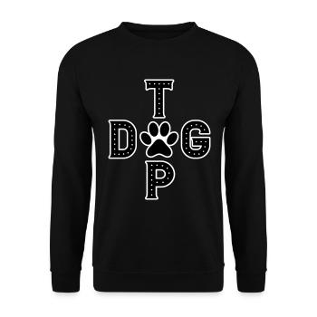 Farben änderbar | Top Dog - Bester Hund TOPDOG - Unisex Pullover - Schwarz - Vorne - Alina (178cm) & Michal (187cm)