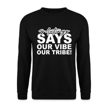 mutinyz says white logo - Unisex Sweatshirt - black - Front - Alina (178cm) & Michal (187cm)