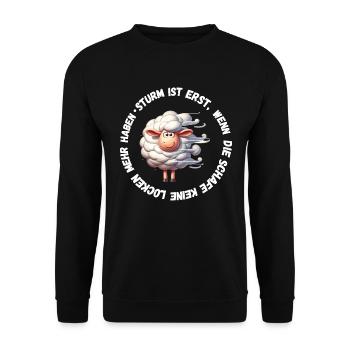 Hamburg Schaf Sturm Wetter Lustig Norden Küste - Unisex Pullover - Schwarz - Vorne - Alina (178cm) & Michal (187cm)