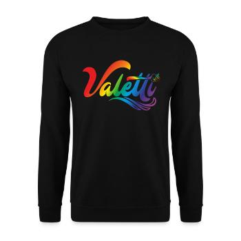 Valetti Rainbow vorn - Unisex Pullover - Schwarz - Vorne - Alina (178cm) & Michal (187cm)