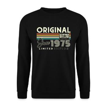Original 1975 Vintage Vintage Rétro Anniversaire - Sweat-shirt Unisexe - noir - Devant - Alina (178cm) & Michal (187cm)
