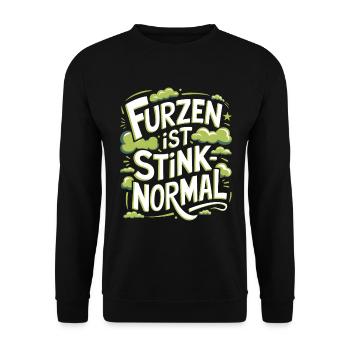 Furzen ist stinknormal Blähungen Furz Pupsen - Unisex Pullover - Schwarz - Vorne - Alina (178cm) & Michal (187cm)