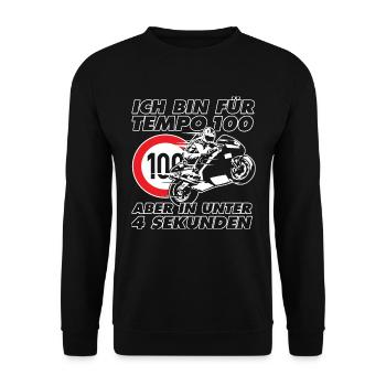 Motorrad fahren 4 Sekunden Superbike - Unisex Pullover - Schwarz - Vorne - Alina (178cm) & Michal (187cm)