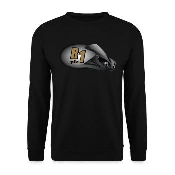 R1 - Unisex Sweatshirt - black - Front - Alina (178cm) & Michal (187cm)
