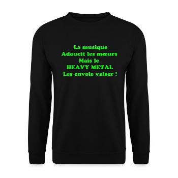 La musique adoucit les mœurs vert - Sweat-shirt Unisexe - noir - Devant - Alina (178cm) & Michal (187cm)