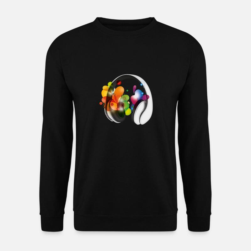 Musik, Kopfhörer. Turn on - Unisex Pullover - Schwarz