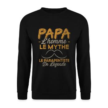 Papa Le Parapentiste De Légende Cadeau Parapente - Sweat-shirt Unisexe - noir - Devant - Alina (178cm) & Michal (187cm)
