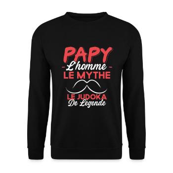 Papy Le Judoka De Légende Cadeau Judo Humour - Sweat-shirt Unisexe - noir - Devant - Alina (178cm) & Michal (187cm)