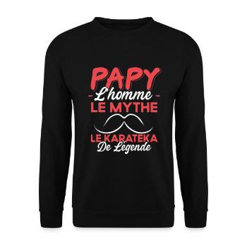 Papy Le Karateka De Légende Cadeau Karaté Humour - Sweat-shirt Unisexe - noir - Devant - Alina (178cm) & Michal (187cm)