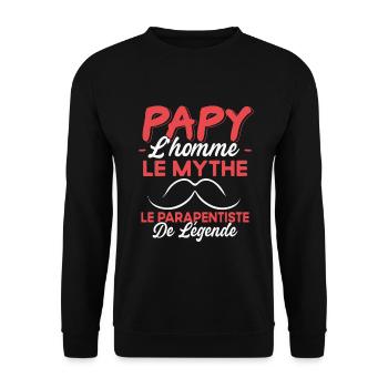 Papy Le Parapentiste De Légende Cadeau Parapente - Sweat-shirt Unisexe - noir - Devant - Alina (178cm) & Michal (187cm)