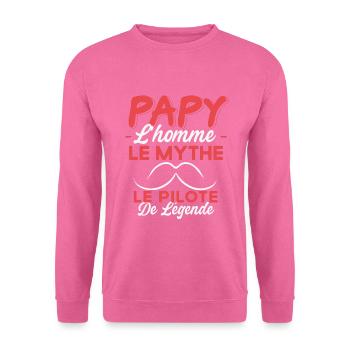 Papy Le Pilote De Légende Cadeau Voiture Humour - Sweat-shirt Unisexe - rose - Devant