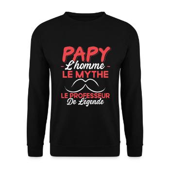 Papy Le Prof De Légende Cadeau Humour - Sweat-shirt Unisexe - noir - Devant - Alina (178cm) & Michal (187cm)