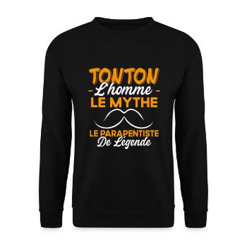 Tonton Le Parapentiste Cadeau Parapente Humour - Sweat-shirt Unisexe - noir - Devant - Alina (178cm) & Michal (187cm)