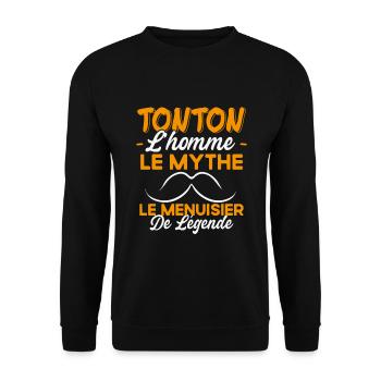 Tonton Le Menuisier De Légende Cadeau Humour - Sweat-shirt Unisexe - noir - Devant - Alina (178cm) & Michal (187cm)