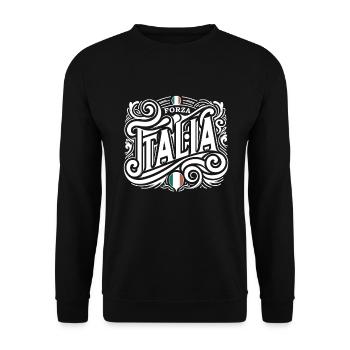 Forza Italia Cadeau Supporter Italiens Football - Sweat-shirt Unisexe - noir - Devant - Alina (178cm) & Michal (187cm)