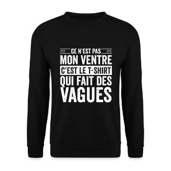C'est Le T-shirt Fait Des Vagues Homme - Sweat-shirt Unisexe - noir - Devant - Alina (178cm) & Michal (187cm)