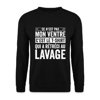 C'est Le T-shirt Qui A Rétréci Au Lavage Homme - Sweat-shirt Unisexe - noir - Devant - Alina (178cm) & Michal (187cm)