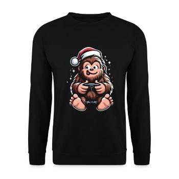 Bigfoot Gamer Weihnachtsgeschenk Humor Geek - Unisex Pullover - Schwarz - Vorne - Alina (178cm) & Michal (187cm)