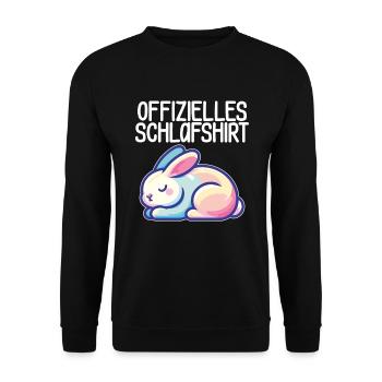 Hase Offizielles Schlafshirt - Für Müde - Unisex Pullover - Schwarz - Vorne - Alina (178cm) & Michal (187cm)