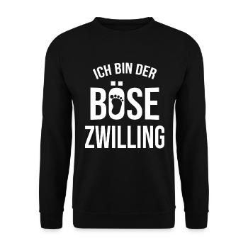 Zwillinge Zwilling - Unisex Pullover - Schwarz - Vorne - Alina (178cm) & Michal (187cm)