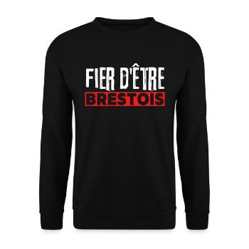 Brest Football supporter Brestois fier foot fan - Sweat-shirt Unisexe - noir - Devant - Alina (178cm) & Michal (187cm)