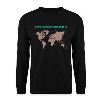 Let's explore the world - Unisex Sweatshirt - black - Front - Alina (178cm) & Michal (187cm)
