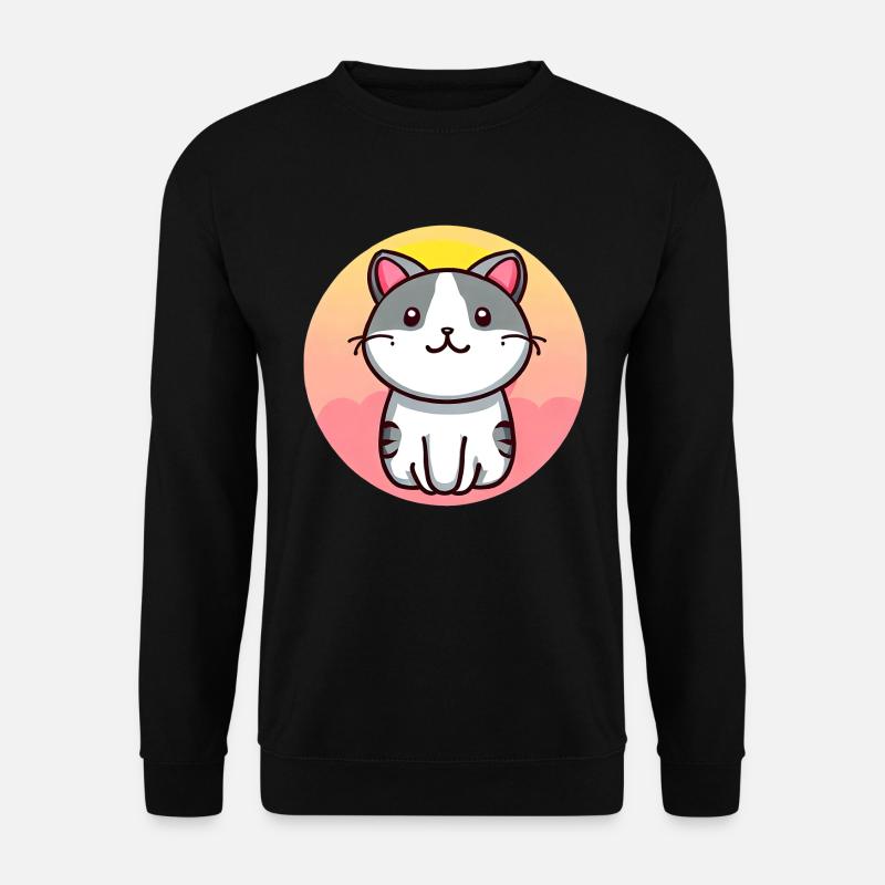 Cute cat in sunset - Unisex Sweatshirt - black