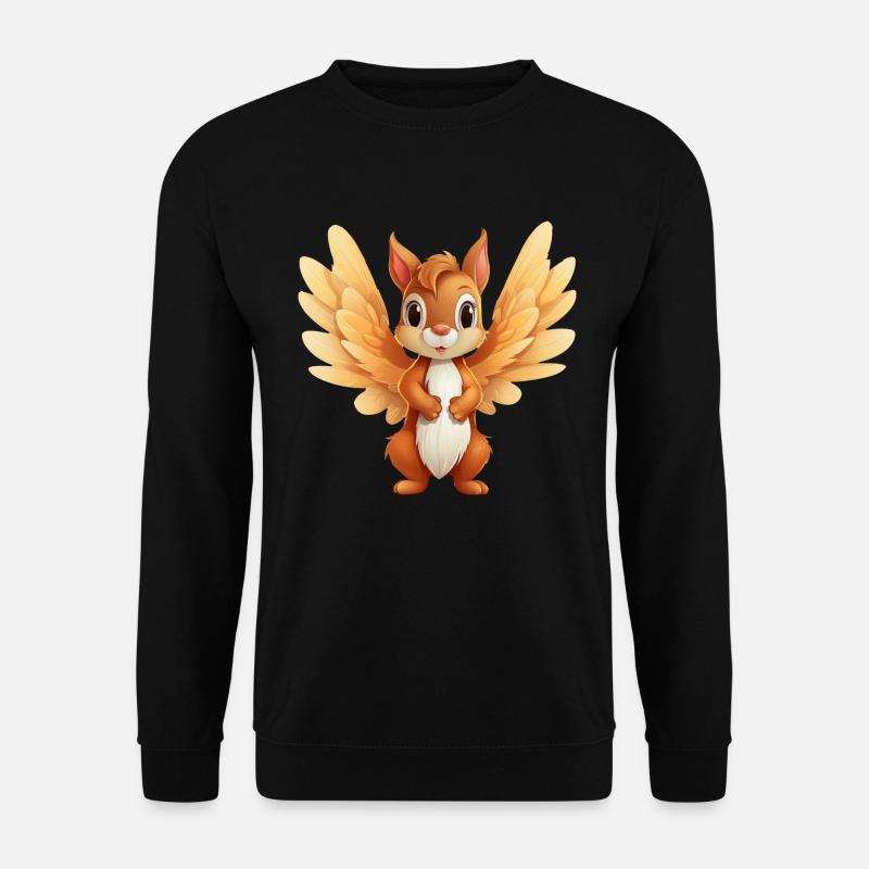 Squirrel Angel - Celestial Animal Design - Unisex Sweatshirt - black