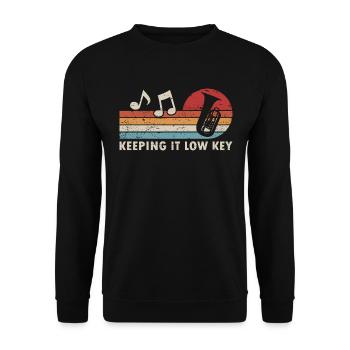Tuba Player Keeping It Low Key - Unisex Sweatshirt - black - Front - Alina (178cm) & Michal (187cm)