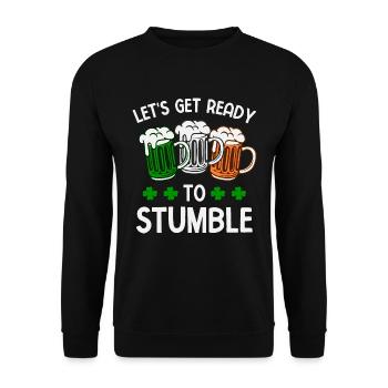 Préparons-nous à trébucher le jour de la Saint-Patrick - Sweat-shirt Unisexe - noir - Devant - Alina (178cm) & Michal (187cm)