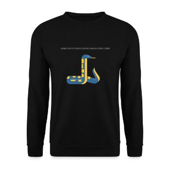 Code in Python in Binary Code Design - Unisex Sweatshirt - black - Front - Alina (178cm) & Michal (187cm)