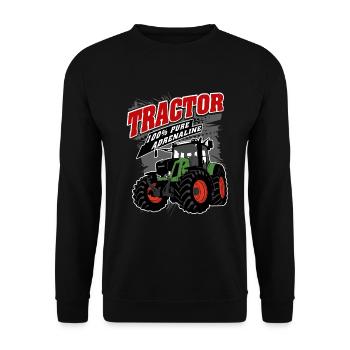 Traktor - Schlepper - Landwirt - Bauer - Unisex Pullover - Schwarz - Vorne - Alina (178cm) & Michal (187cm)