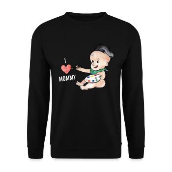 J'aime ma maman peintre bébé - Sweat-shirt Unisexe - noir - Devant - Alina (178cm) & Michal (187cm)