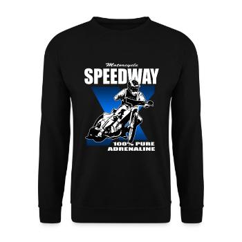 Speedway - Motorcycle Speedway - Unisex Sweatshirt - black - Front - Alina (178cm) & Michal (187cm)