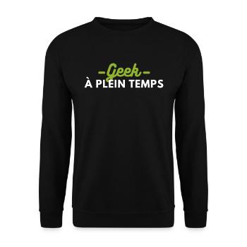 Geek à plein temps - Sweat-shirt Unisexe - noir - Devant - Alina (178cm) & Michal (187cm)