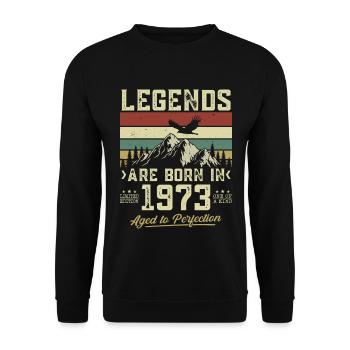 Les légendes sont nées en 1973 - Sweat-shirt Unisexe - noir - Devant - Alina (178cm) & Michal (187cm)