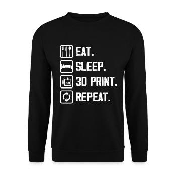 Eat sleep 3d printing Printer Maker - Unisex Sweatshirt - black - Front - Alina (178cm) & Michal (187cm)