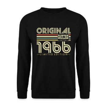 1966 Vintage Vintage Rétro Cadeau d’anniversaire - Sweat-shirt Unisexe - noir - Devant - Alina (178cm) & Michal (187cm)