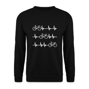 Bicycle Heartbeat Cyclist Heartbeat - Unisex Sweatshirt - black - Front - Alina (178cm) & Michal (187cm)