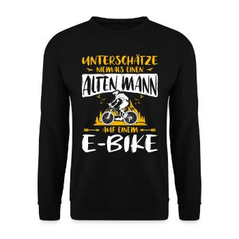 Man electric bike e-bike saying - Unisex Sweatshirt - black - Front - Alina (178cm) & Michal (187cm)
