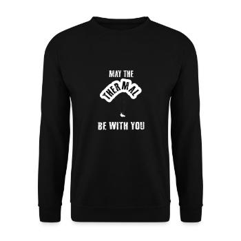 Paragliding funny saying Thermal - Unisex Sweatshirt - black - Front - Alina (178cm) & Michal (187cm)