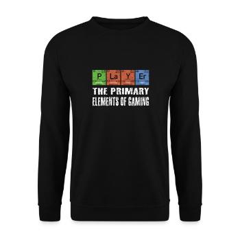 Nerd geek funny player gaming elements - Unisex Sweatshirt - black - Front - Alina (178cm) & Michal (187cm)