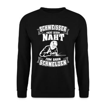 Schweissen Schweißer Schweisser Spruch Vintage - Unisex Pullover - Schwarz - Vorne - Alina (178cm) & Michal (187cm)