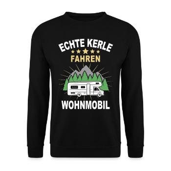 Wohnmobil Camping Kerle - Unisex Pullover - Schwarz - Vorne - Alina (178cm) & Michal (187cm)