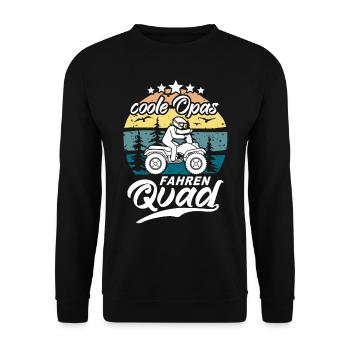 Quad Opa Geschenk Opas Quads Spruch - Unisex Pullover - Schwarz - Vorne - Alina (178cm) & Michal (187cm)